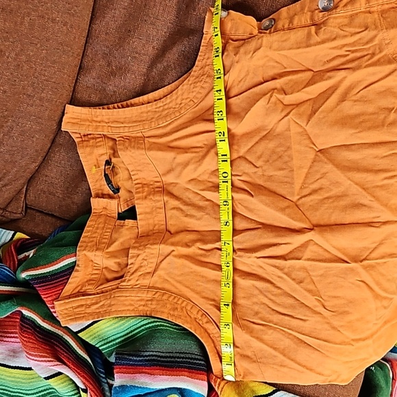 FOR CYNTHIA linen viscose orange side button tunic dress size M - Picture 12 of 15